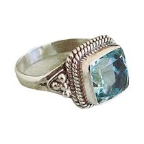 Anel Geométrico Vintage De Zircônia Azul Para Mulheres, Joia De Moda Para Casamento, Noivado E