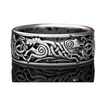 Anel Gigante De Lobo Da Mitologia Viking Unissex, Totem Nórdico, Moda Hip Hop Rock Punk, Presente - Huitan