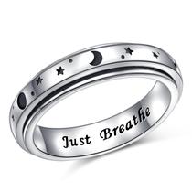 Anel giratório Ladytree Just Breathe Moon Phase 925 em prata