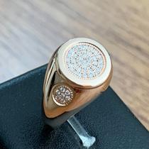 Anel Gold 3 Círculos Cravejados