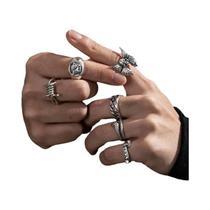 Anel Gótico Unissex com Esqueleto, Borboleta e Sapo - Estilo Punk, Grunge e Hip Hop