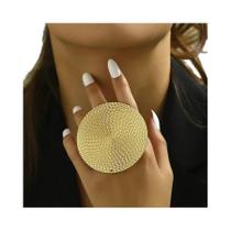 Anel Grande de Flor Vazada Dourado - Moda Hip Hop para Mulheres