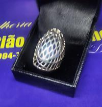 Anel Grande e Largo Vazados Prata 950 Peso 6.10 Gramas 30 mm