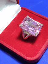 Anel Grande Prata 950 Modelo Pedrão 20 mm x 15 mm Peso 13.60 Gramas