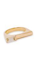 Anel Greta Quadrado Com Pedra Cristal Lateral - Banhado Em Ouro18k Anel Greta Quadrado Com Pedra Cristal Lateral - Banhado Em Ouro18k