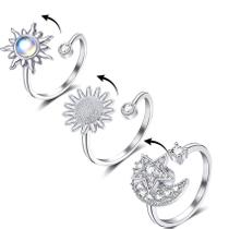 Anel Honsny Fidget para mulheres Spinner Sunflower Butterfly Bee