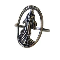 Anel iemanjá vazado oxidado com micro zircônias prata 925