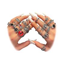 Anel IFKM, 24 peças, conjunto de anéis empilháveis vintage Boho