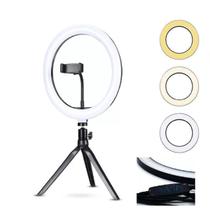 Anel Iluminador LED Flexivel Ring Light Tripe 20cm com Suporte Celular Universal Selfie Youtuber Gravação Fotos Makes