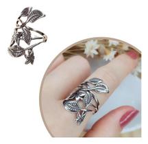 Anel Indiano Grande Folhas Em Prata 925 Bali Envelhecido Anel Indiano Grande Folhas Em Prata 925 Bali Envelhecido