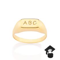 Anel Infantil Abc Folheado Ouro 18k Presente Rommanel 513393 Anel Infantil Abc Folheado Ouro 18k Presente Rommanel 513393