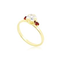 Anel infantil com zircônias folheado a ouro 18k