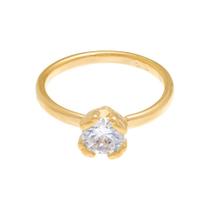 Anel Infantil Rommanel Banhado Ouro Solitário Zircônia De 5 MM 512097 Anel Infantil Rommanel Banhado Ouro Solitário Zircônia De 5 MM 512097