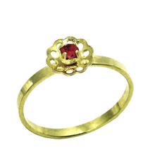 Anel Infantil Solitário Zirconia Flor Banho De Ouro 18k 2311 Anel Infantil Solitário Zirconia Flor Banho De Ouro 18k 2311