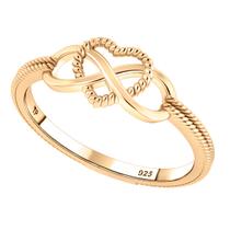 Anel Infinito Amor Prata 925 Dourada Ouro 18k