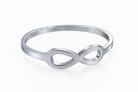 Anel Infinito Laço Prata Luxo Tradicional Tungstenio Unisex 2mm