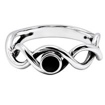 Anel Infinito, Ônix Natural, Prata 925