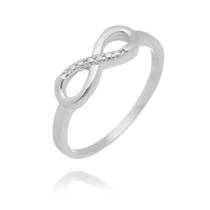 Anel Infinito Prata 925 Kl Com Imitação De Pedras