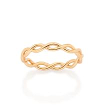 Anel Infinitos Entrelaçados Banhado a Ouro Rommanel 513651 Tamanho:12Cor:Dourado