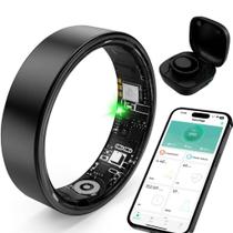 Anel Inteligente de Titânio Preto à Prova dÁgua com Bluetooth, Minimalista Anel Inteligente de Titânio Preto à Prova dÁgua com Bluetooth, Minimalista