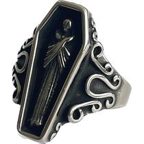 Anel JAJAFOOK Vintage Portrait Vampire Coffin para homens