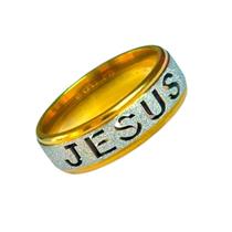 Anel Jesus Banhado Ouro 18k 6mm Brilho Fosco Religiao Cristã Fé Compromisso Tradicional Luxo Anel Jesus Banhado Ouro 18k 6mm Brilho Fosco Religiao Cristã Fé Compromisso Tradicional Luxo