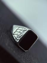 Anel Key Design Eddie Pedra Opala Preta Tamanho:21