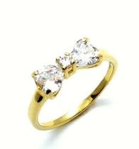 Anel Laço De Zirconias Banho Ouro 18k 3053 Anel Laço De Zirconias Banho Ouro 18k 3053