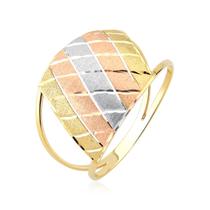Anel largo feminino chapa colorido ouro maciço 18k Anel largo feminino chapa colorido ouro maciço 18k