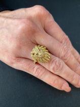 Anel Leão Banhado Ouro 18 K Cravejado com Micro Zircônias