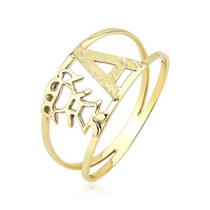 Anel letra boneco filho ouro maciço amarelo 18k abl74 Anel letra boneco filho ouro maciço amarelo 18k abl74