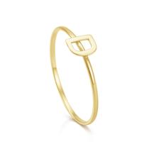 Anel Letra D em Ouro 18K - AU14184