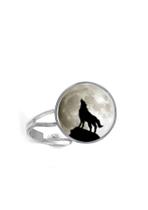 Anel Lobo Uiva para a Lua Cheia Unissex e Ajustável