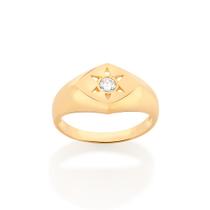 Anel losango com estrela com zircônia BRANCO 512995 Rommanel Anel losango com estrela com zircônia BRANCO 512995 Rommanel