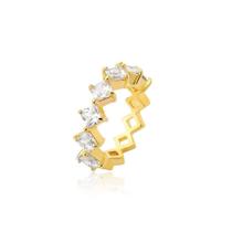 ANEL LOSANGOS CRISTAIS BANHADO A OURO - ZIRCÔNIAS - 2g ANEL LOSANGOS CRISTAIS BANHADO A OURO - ZIRCÔNIAS - 2g
