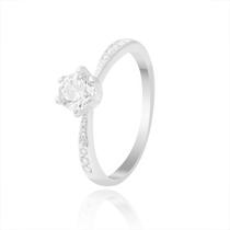 Anel Luxo Solitário Aparador Cravejado Reforçado Prata 925 Anel Luxo Solitário Aparador Cravejado Reforçado Prata 925