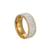 Anel Luxo Strass Ouro 18k Zirconia Tradicional Tungstênio 8mm