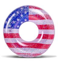 Anel luxuoso Pool Float POZA USA com design de bandeira americana