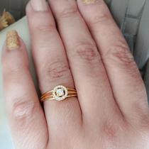 Anel Luz Com Zirconias Cristais Folheado A Ouro 18K Anel Luz Com Zirconias Cristais Folheado A Ouro 18K