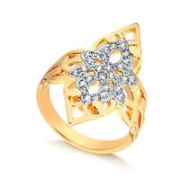 Anel Marquise Com Pedras De Zircônias Folheado A Ouro