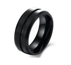 Anel Masculino 8mm Tungstênio Preto