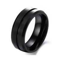 Anel Masculino 8mm Tungstênio Preto Anel Masculino 8mm Tungstênio Preto
