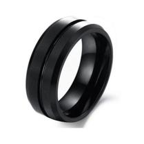 Anel Masculino 8mm Tungstênio Preto