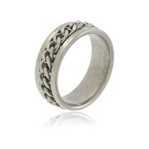 Anel Masculino Aço inox Giratório Corrente