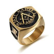 Anel Masculino Banhado A Ouro 18k Master Maçom Maçonaria