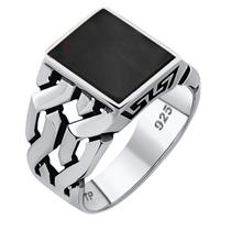 Anel Masculino Black Onix Elos Esculpido Prata 925 Exclusivo Anel Masculino Black Onix Elos Esculpido Prata 925 Exclusivo
