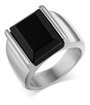 Anel Masculino Comendador - Aço E Pedra Ágata Anel Masculino Comendador - Aço E Pedra Ágata