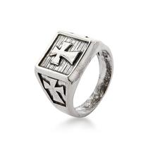 Anel Masculino Cruz Prata de Bali 925 Anel Masculino Cruz Prata de Bali 925