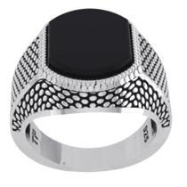 Anel Masculino De Prata 925 Black Onix - Tamanhos Exclusivos Anel Masculino De Prata 925 Black Onix - Tamanhos Exclusivos