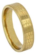 Anel Masculino Dedeira Ouro 18k Escama Elegante Aliança Detalhes